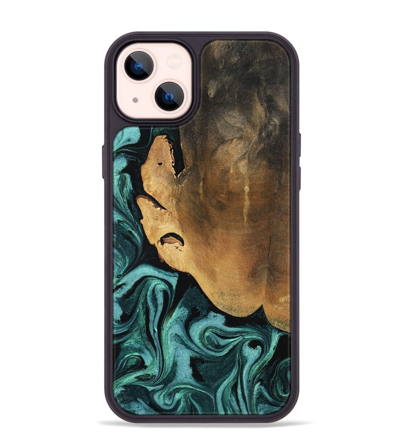 iPhone 14 Plus Wood Phone Case - Lakesha (Green, 800072)