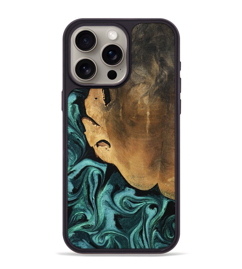 iPhone 15 Pro Max Wood Phone Case - Lakesha (Green, 800072)