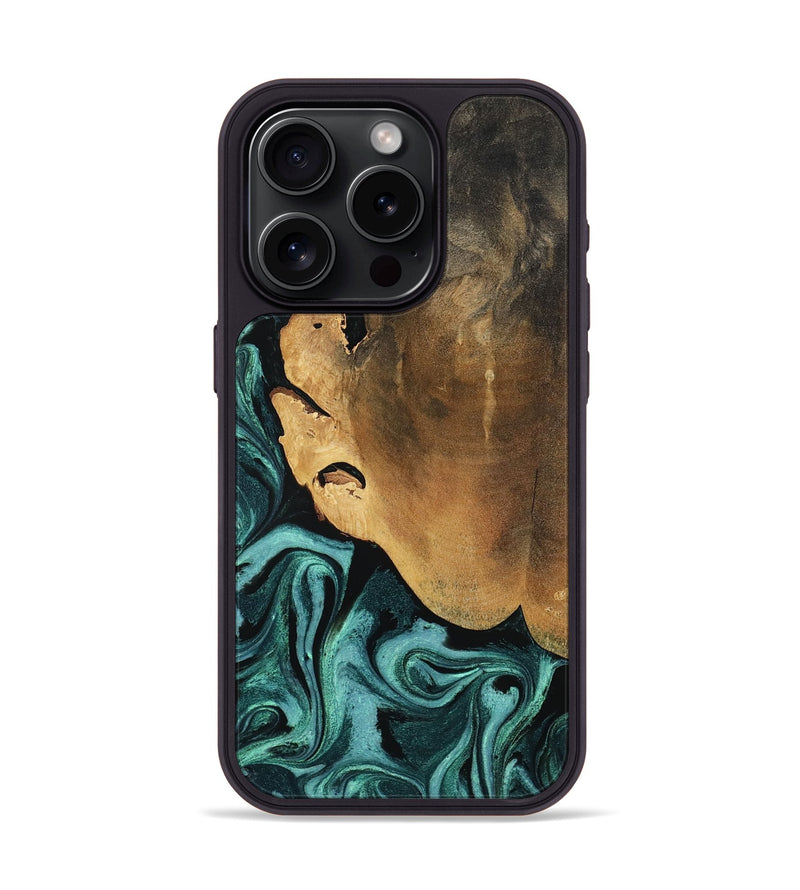 iPhone 15 Pro Wood Phone Case - Lakesha (Green, 800072)