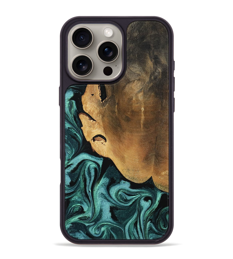 iPhone 16 Pro Max Wood Phone Case - Lakesha (Green, 800072)