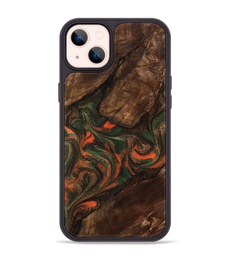 iPhone 14 Plus Wood Phone Case - Ethan (Green, 800073)