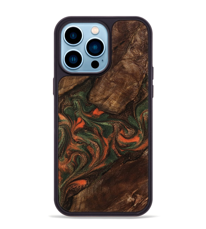 iPhone 14 Pro Max Wood Phone Case - Ethan (Green, 800073)