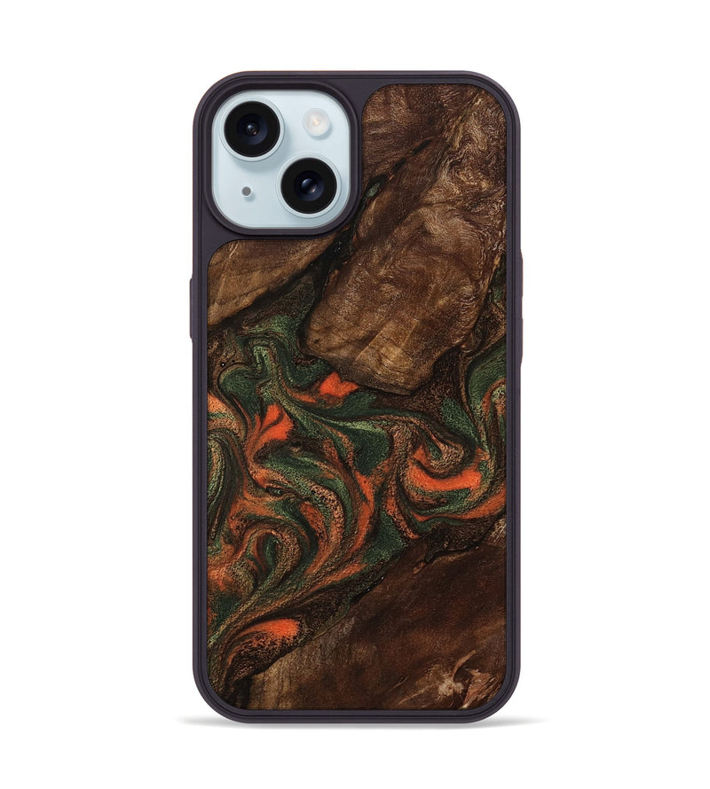 iPhone 15 Wood Phone Case - Ethan (Green, 800073)