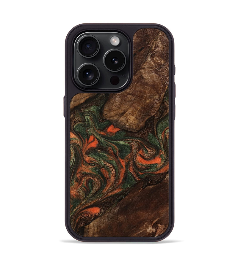 iPhone 15 Pro Wood Phone Case - Ethan (Green, 800073)