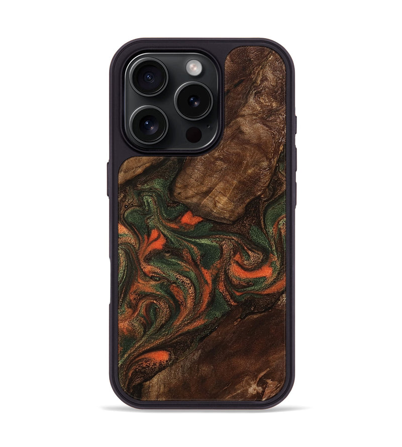 iPhone 16 Pro Wood Phone Case - Ethan (Green, 800073)