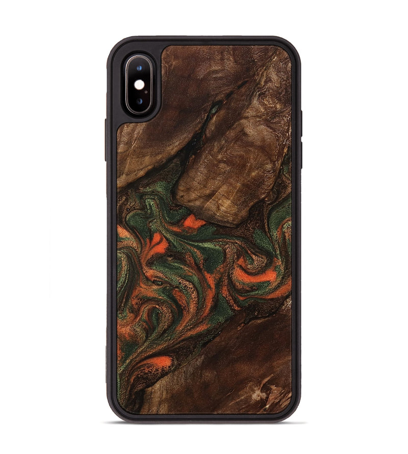 iPhone Xs Max Wood Phone Case - Ethan (Green, 800073)