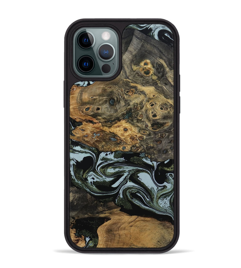 iPhone 12 Pro Max Wood Phone Case - Genesis (Green, 800074)