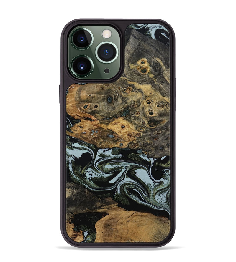 iPhone 13 Pro Max Wood Phone Case - Genesis (Green, 800074)