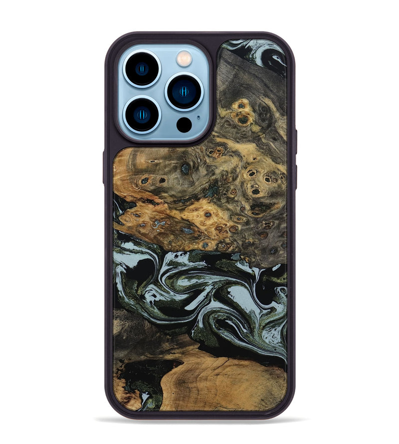 iPhone 14 Pro Max Wood Phone Case - Genesis (Green, 800074)