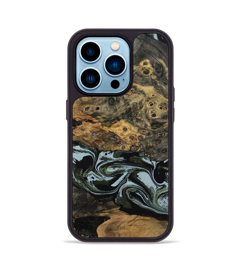 iPhone 14 Pro Wood Phone Case - Genesis (Green, 800074)