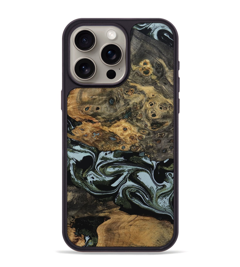 iPhone 15 Pro Max Wood Phone Case - Genesis (Green, 800074)