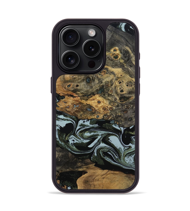iPhone 15 Pro Wood Phone Case - Genesis (Green, 800074)