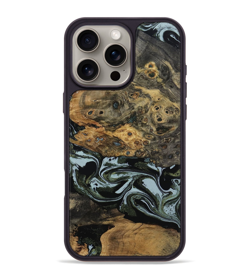 iPhone 16 Pro Max Wood Phone Case - Genesis (Green, 800074)