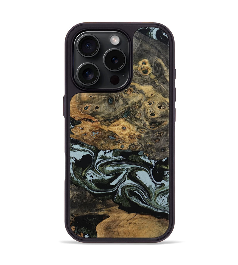 iPhone 16 Pro Wood Phone Case - Genesis (Green, 800074)