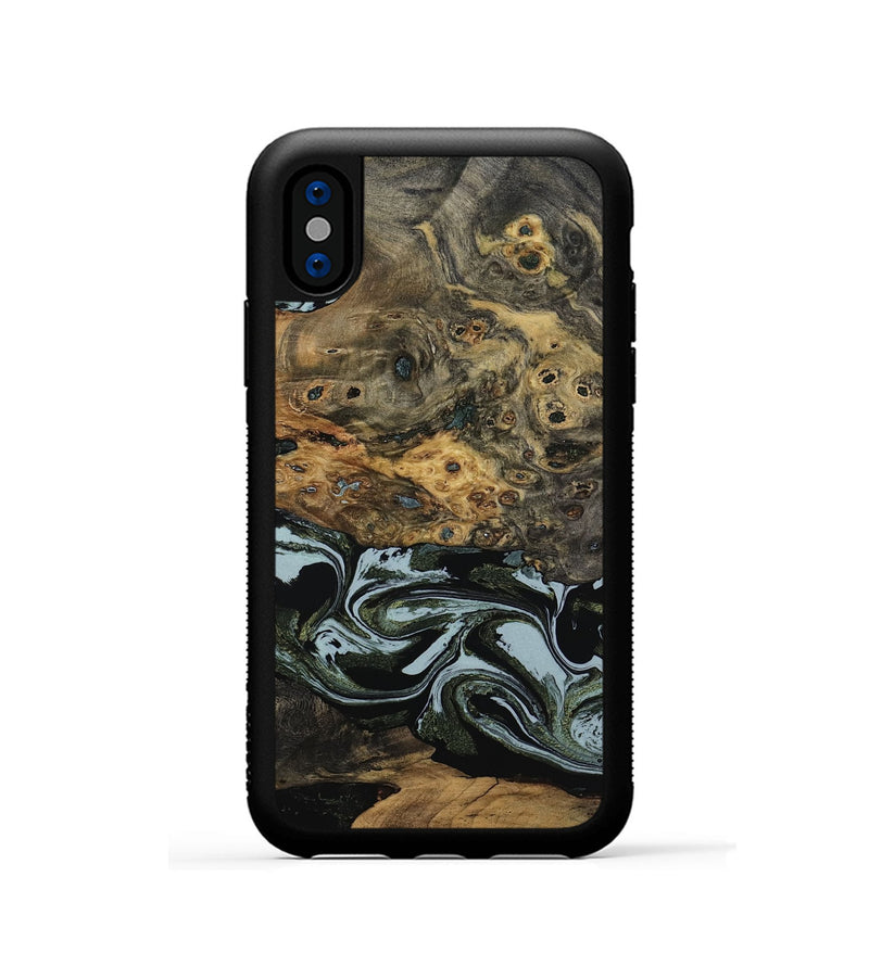 iPhone Xs Wood Phone Case - Genesis (Green, 800074)