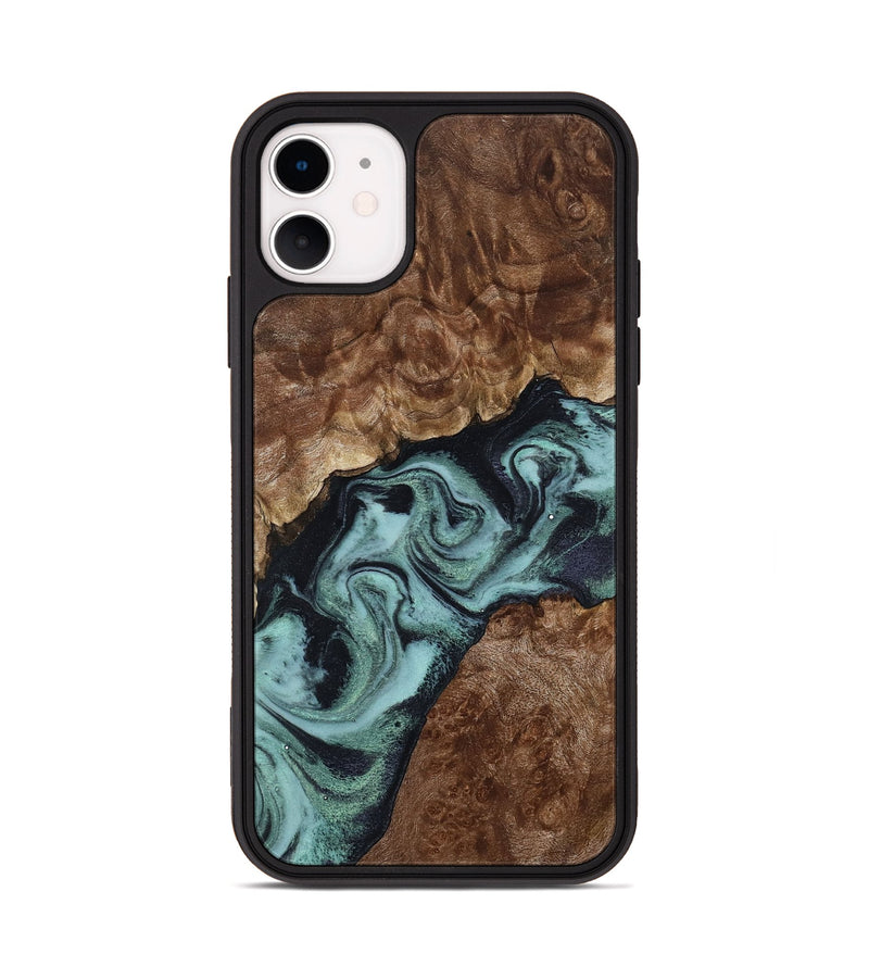 iPhone 11 Wood Phone Case - Claud (Green, 800075)