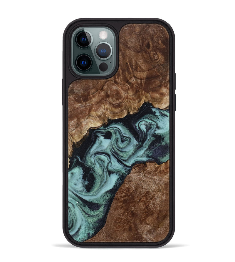 iPhone 12 Pro Max Wood Phone Case - Claud (Green, 800075)
