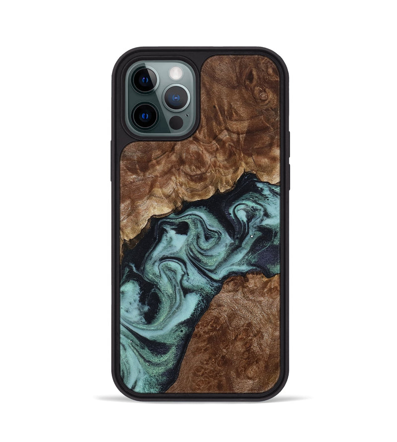 iPhone 12 Pro Wood Phone Case - Claud (Green, 800075)