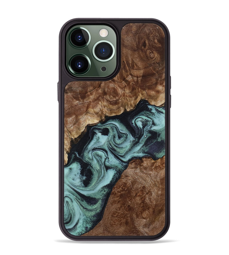 iPhone 13 Pro Max Wood Phone Case - Claud (Green, 800075)