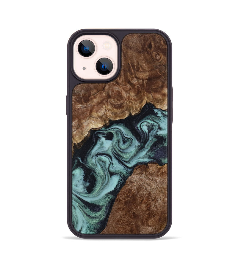iPhone 14 Wood Phone Case - Claud (Green, 800075)