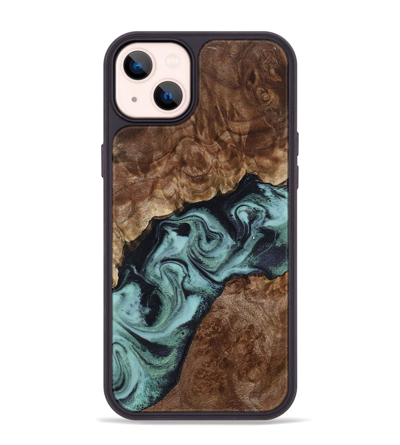 iPhone 14 Plus Wood Phone Case - Claud (Green, 800075)