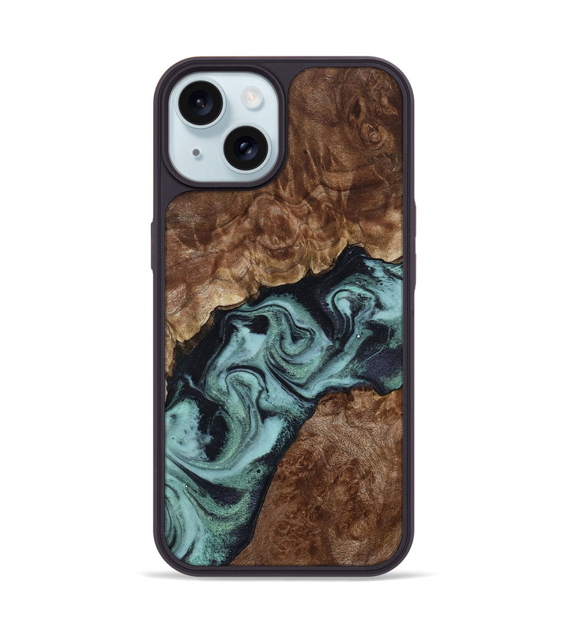 iPhone 15 Wood Phone Case - Claud (Green, 800075)