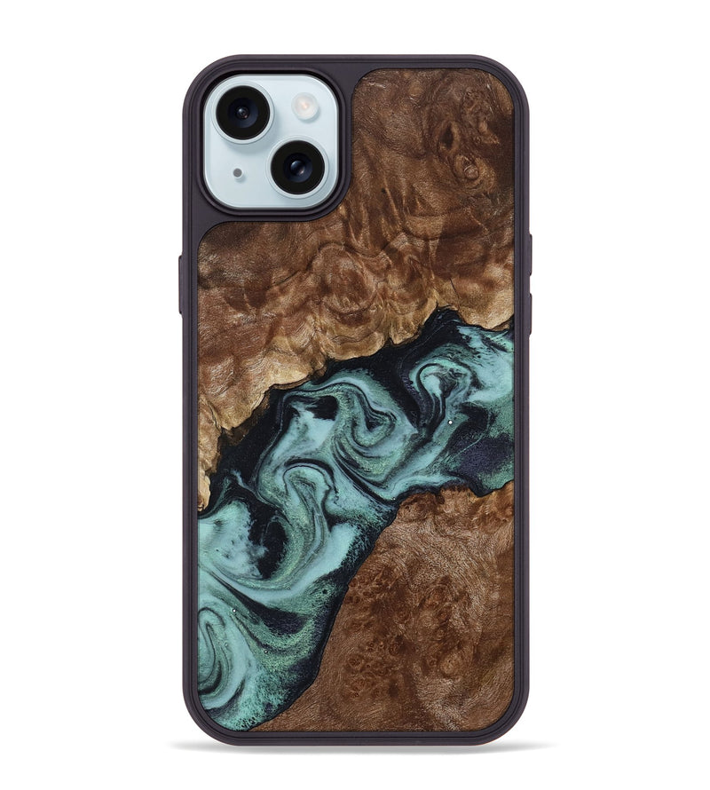 iPhone 15 Plus Wood Phone Case - Claud (Green, 800075)