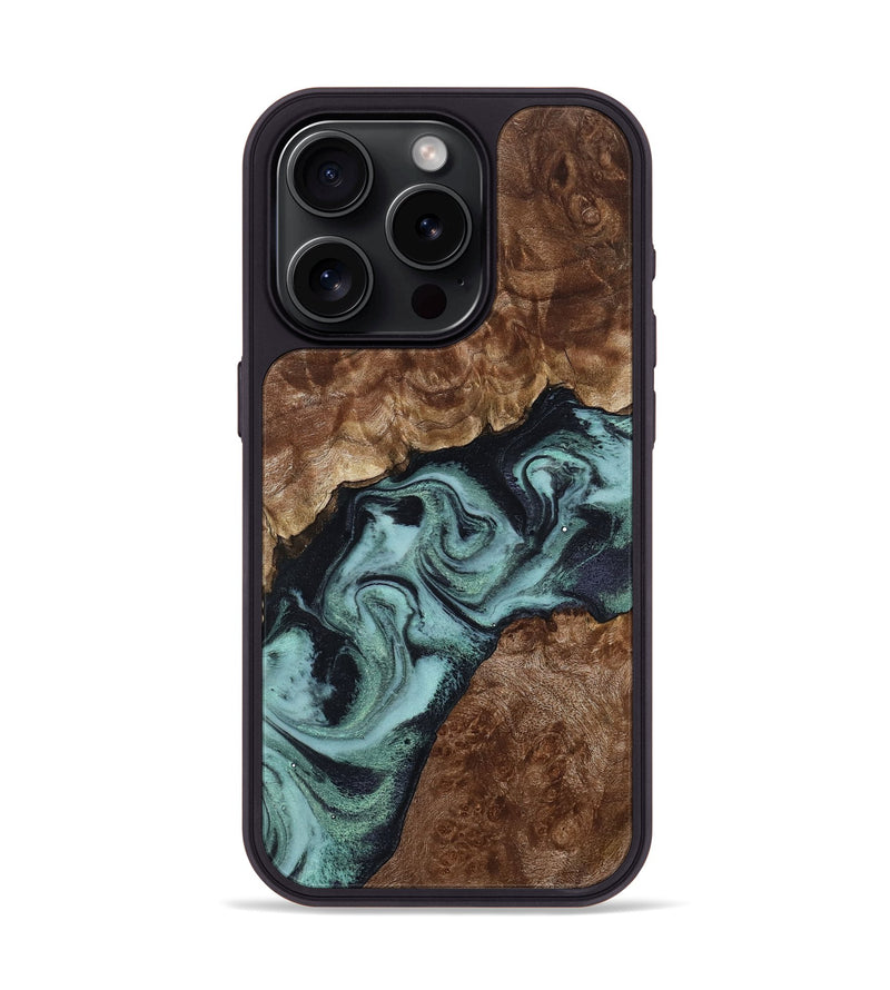 iPhone 15 Pro Wood Phone Case - Claud (Green, 800075)