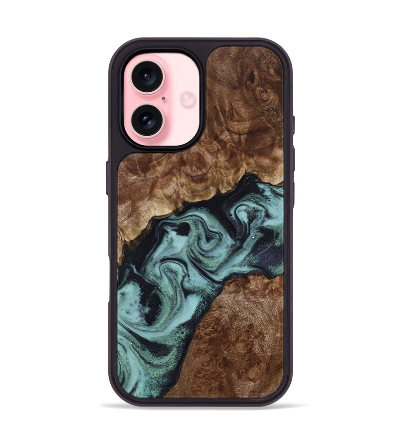 iPhone 16 Wood Phone Case - Claud (Green, 800075)