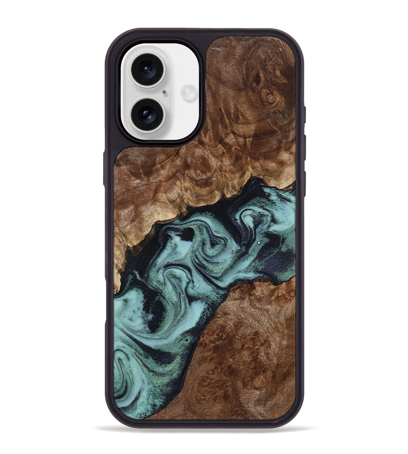 iPhone 16 Plus Wood Phone Case - Claud (Green, 800075)