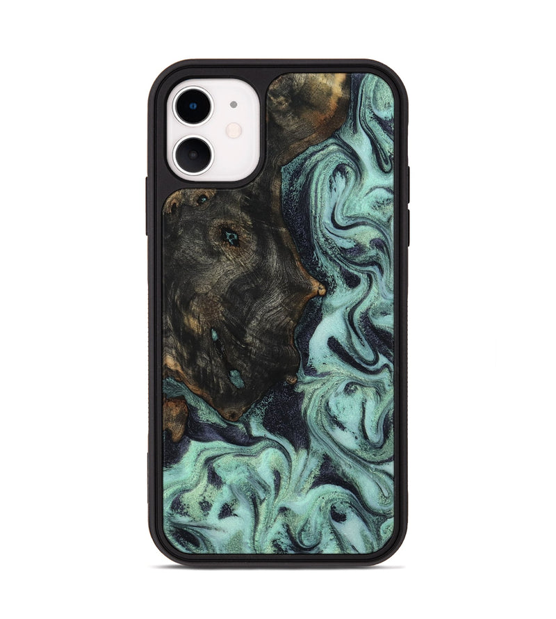 iPhone 11 Wood Phone Case - Elina (Green, 800076)