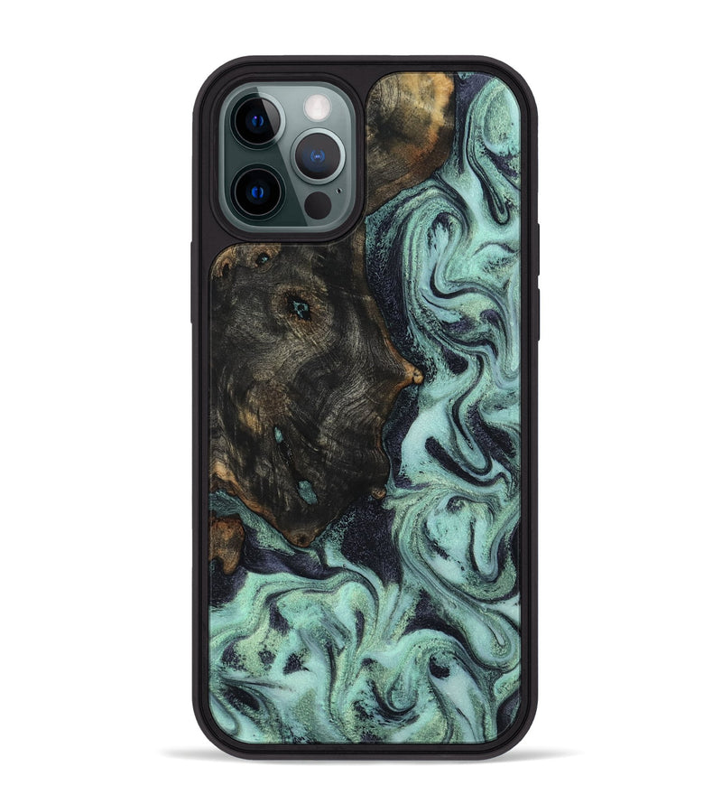 iPhone 12 Pro Max Wood Phone Case - Elina (Green, 800076)