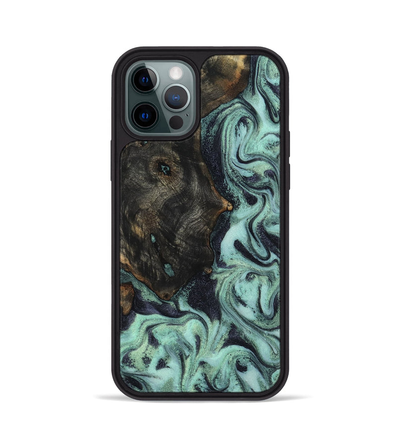 iPhone 12 Pro Wood Phone Case - Elina (Green, 800076)