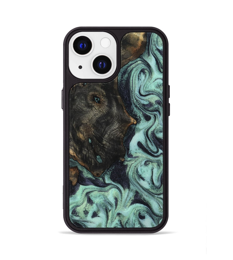 iPhone 13 Wood Phone Case - Elina (Green, 800076)