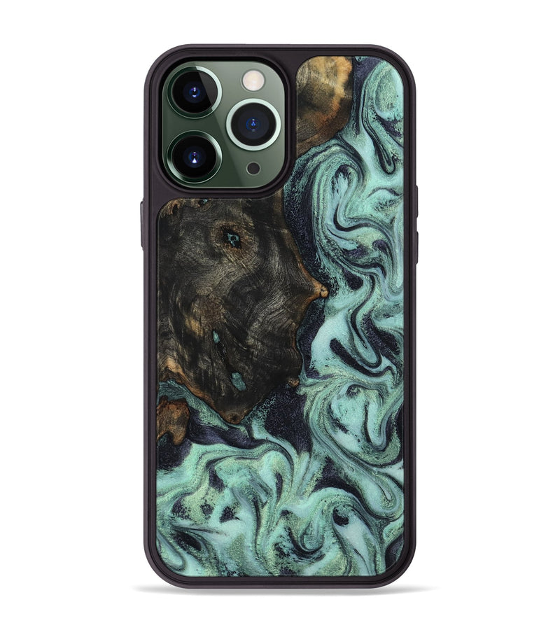iPhone 13 Pro Max Wood Phone Case - Elina (Green, 800076)
