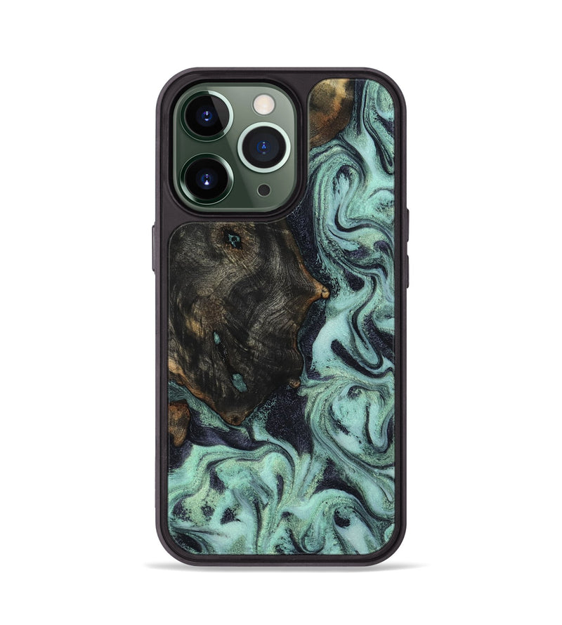 iPhone 13 Pro Wood Phone Case - Elina (Green, 800076)