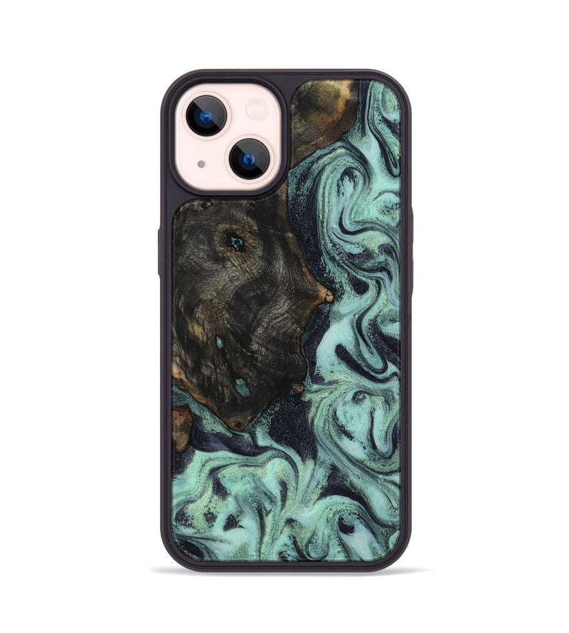 iPhone 14 Wood Phone Case - Elina (Green, 800076)