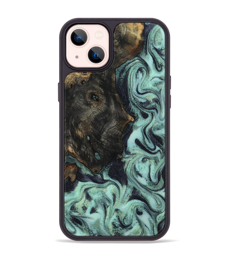 iPhone 14 Plus Wood Phone Case - Elina (Green, 800076)