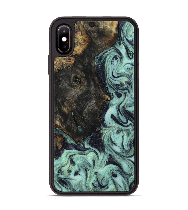 iPhone Xs Max Wood Phone Case - Elina (Green, 800076)