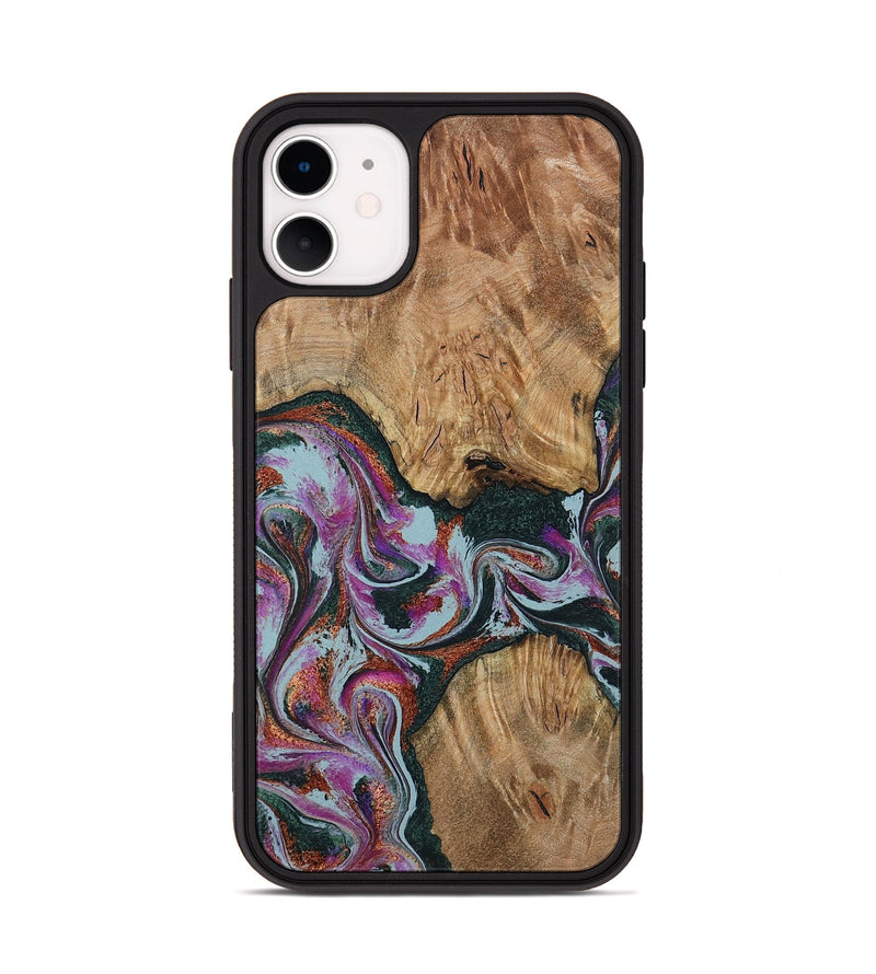 iPhone 11 Wood Phone Case - Violeta (Green, 800077)
