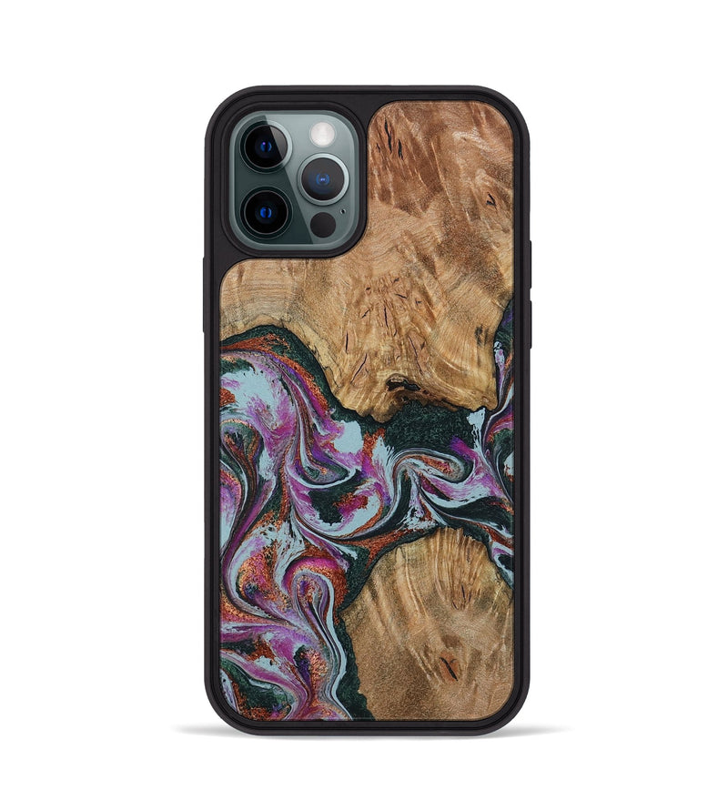 iPhone 12 Pro Wood Phone Case - Violeta (Green, 800077)