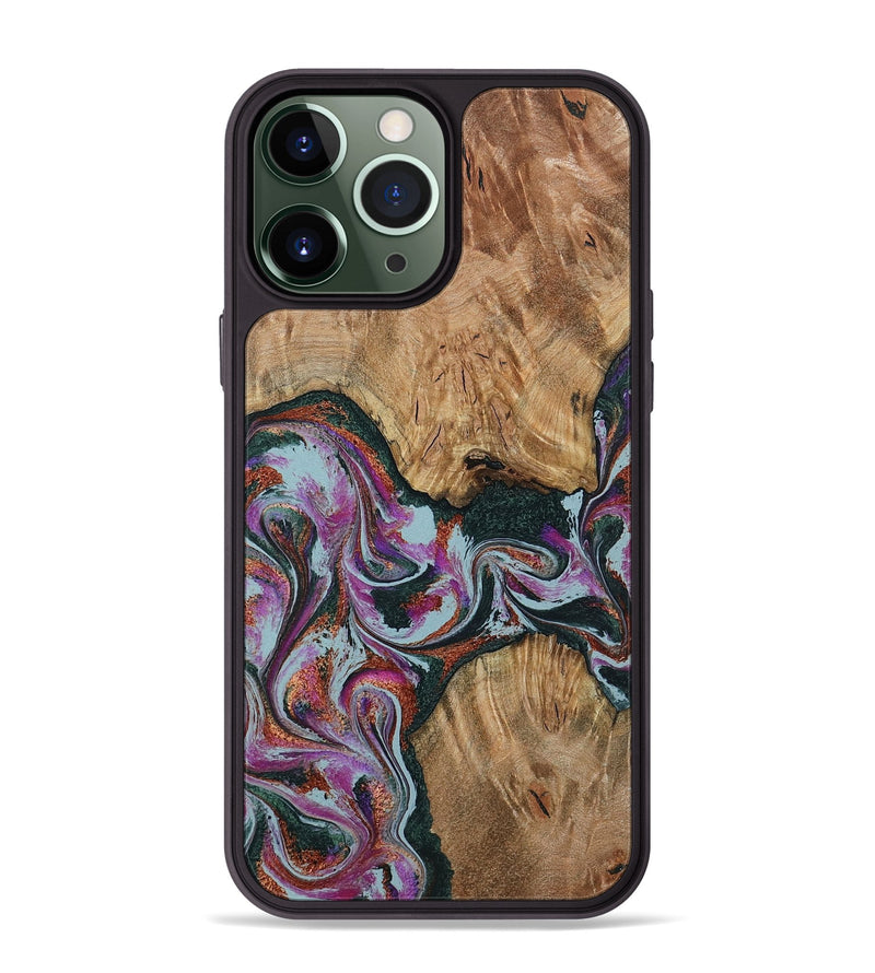 iPhone 13 Pro Max Wood Phone Case - Violeta (Green, 800077)