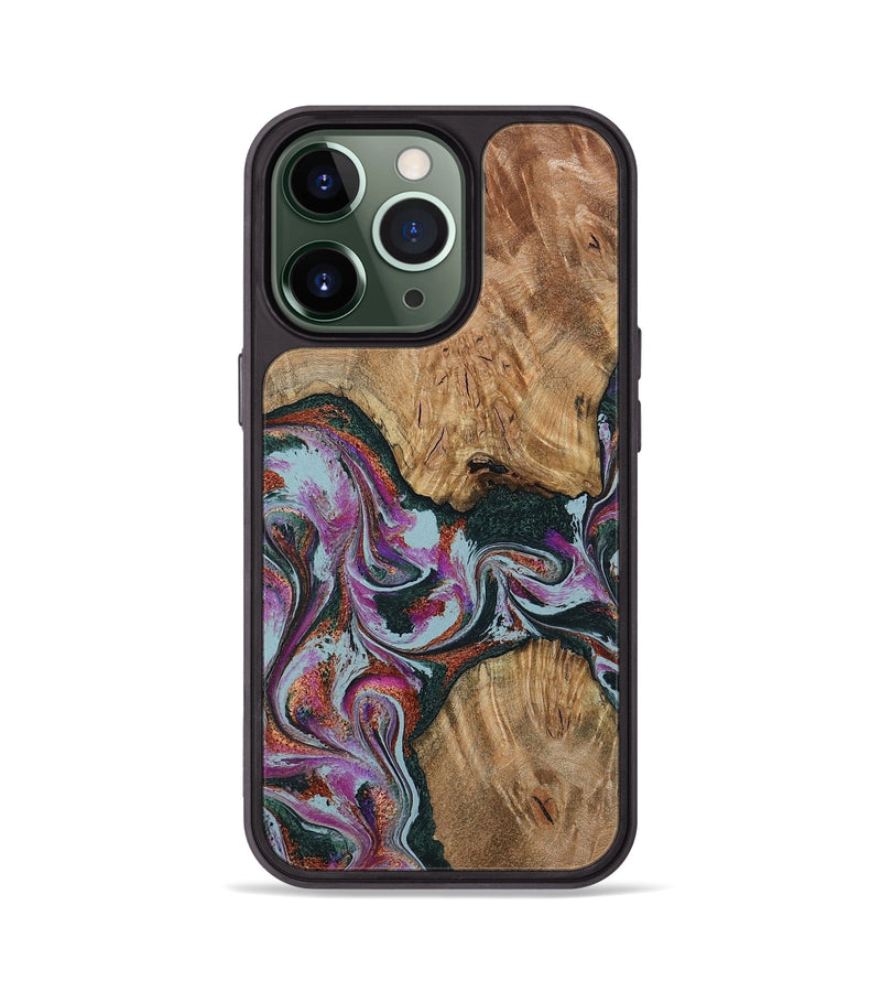 iPhone 13 Pro Wood Phone Case - Violeta (Green, 800077)
