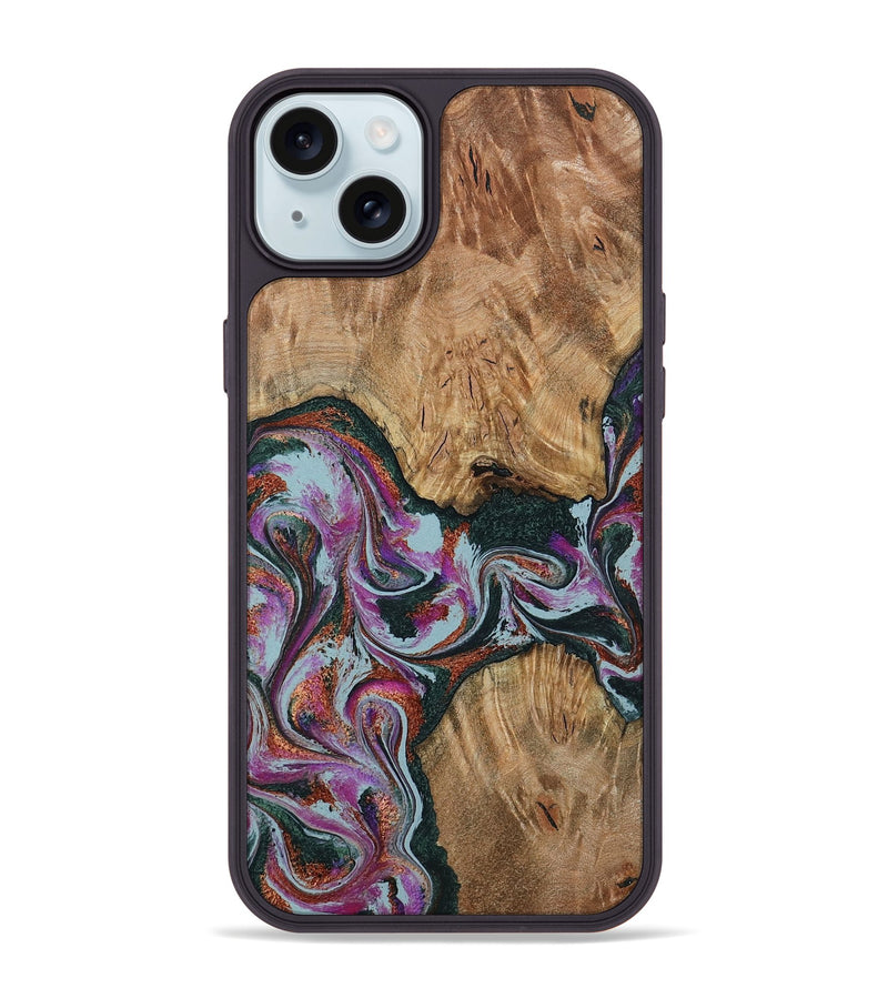 iPhone 15 Plus Wood Phone Case - Violeta (Green, 800077)