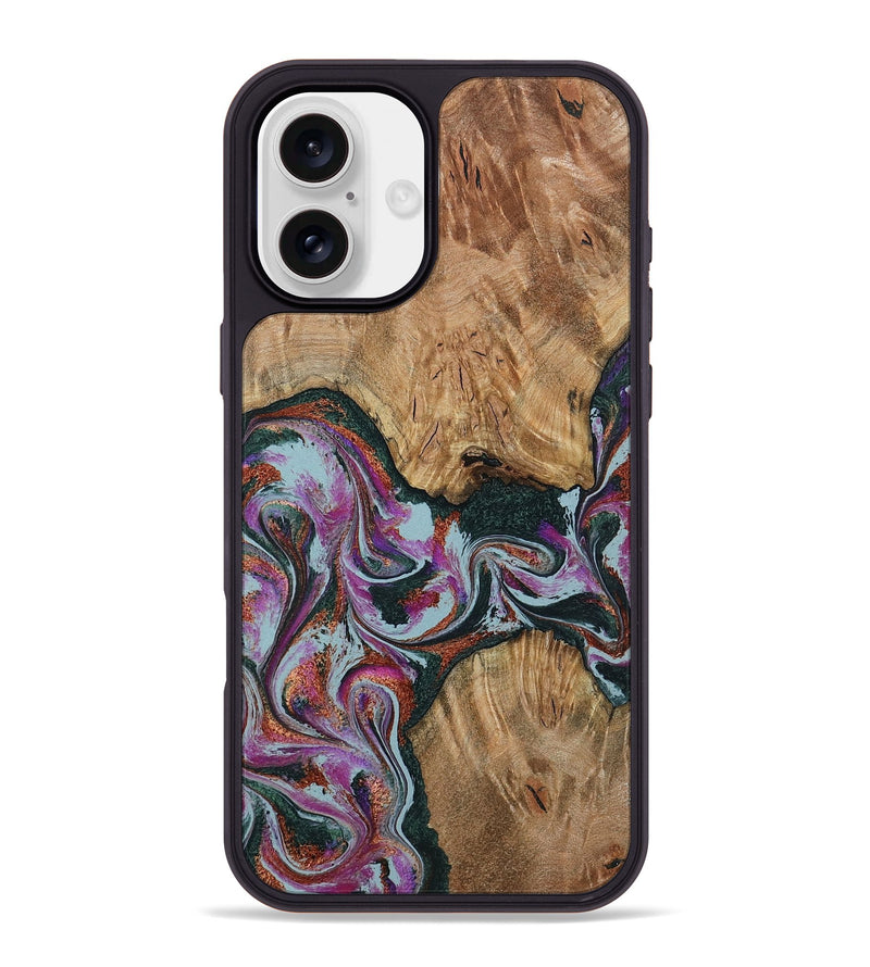 iPhone 16 Plus Wood Phone Case - Violeta (Green, 800077)