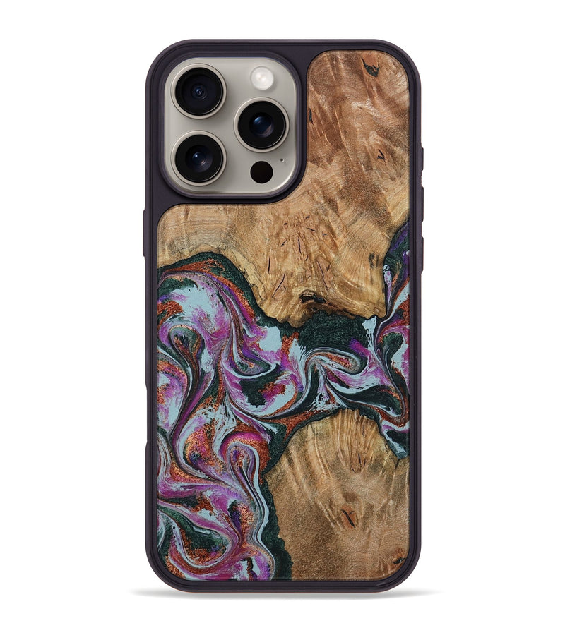 iPhone 16 Pro Max Wood Phone Case - Violeta (Green, 800077)