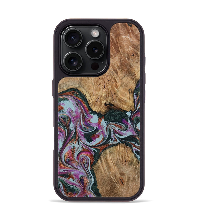 iPhone 16 Pro Wood Phone Case - Violeta (Green, 800077)