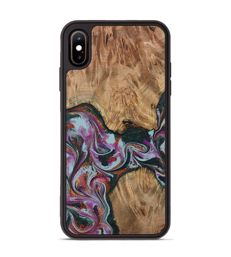 iPhone Xs Max Wood Phone Case - Violeta (Green, 800077)