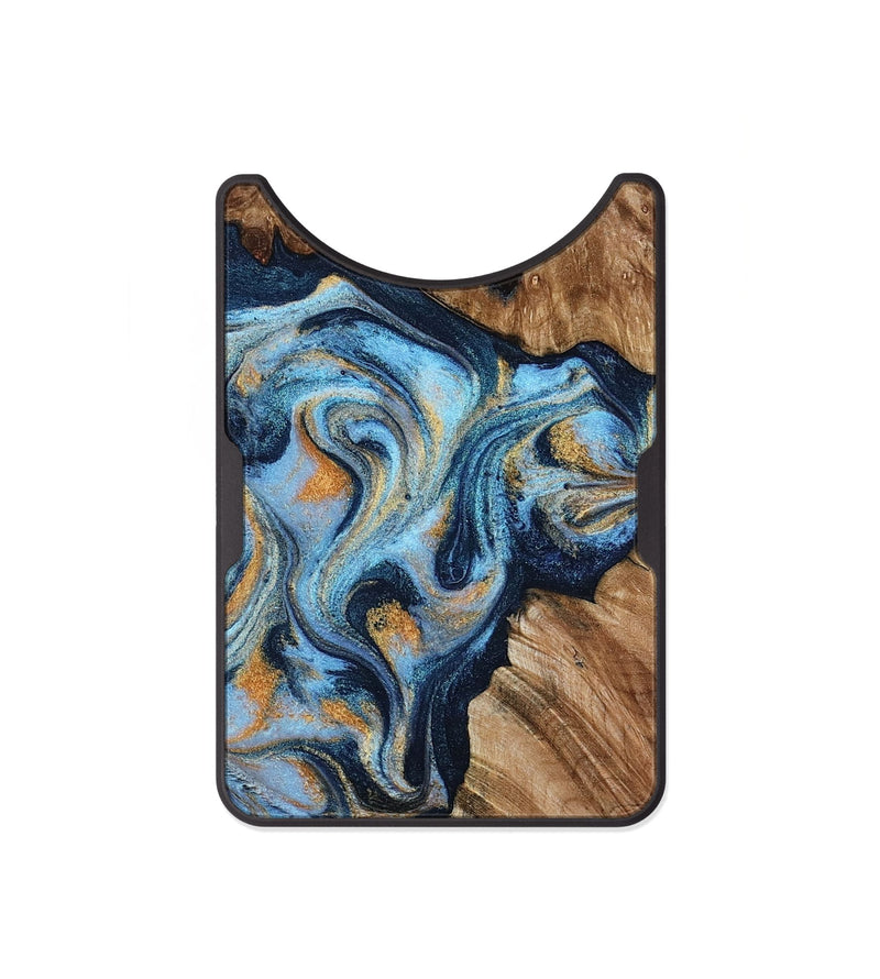 Alloy Wood Wallet - Cortney (Teal & Gold, 800079)