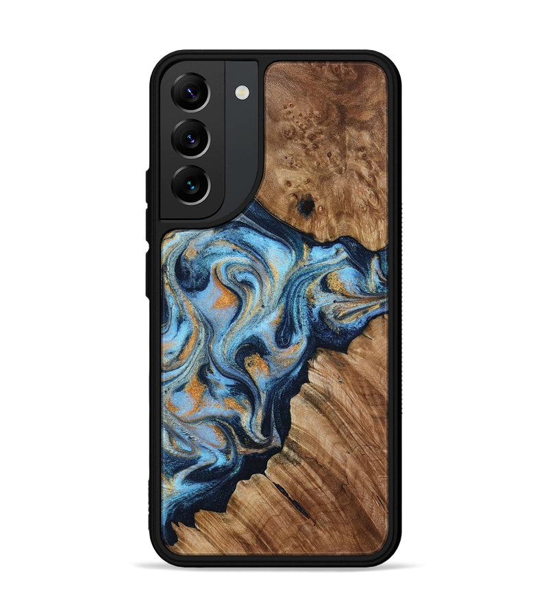 Galaxy S22 Plus Wood Phone Case - Cortney (Teal & Gold, 800079)
